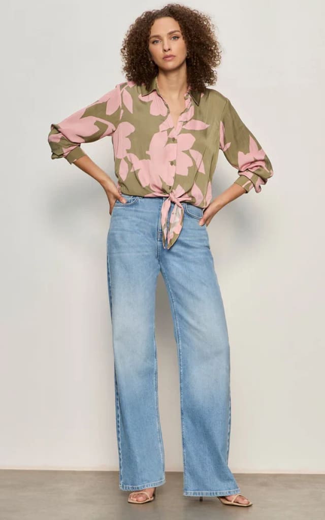 Sanctuary- Lover Tie Blouse in Pink Silhouette - Blouses &