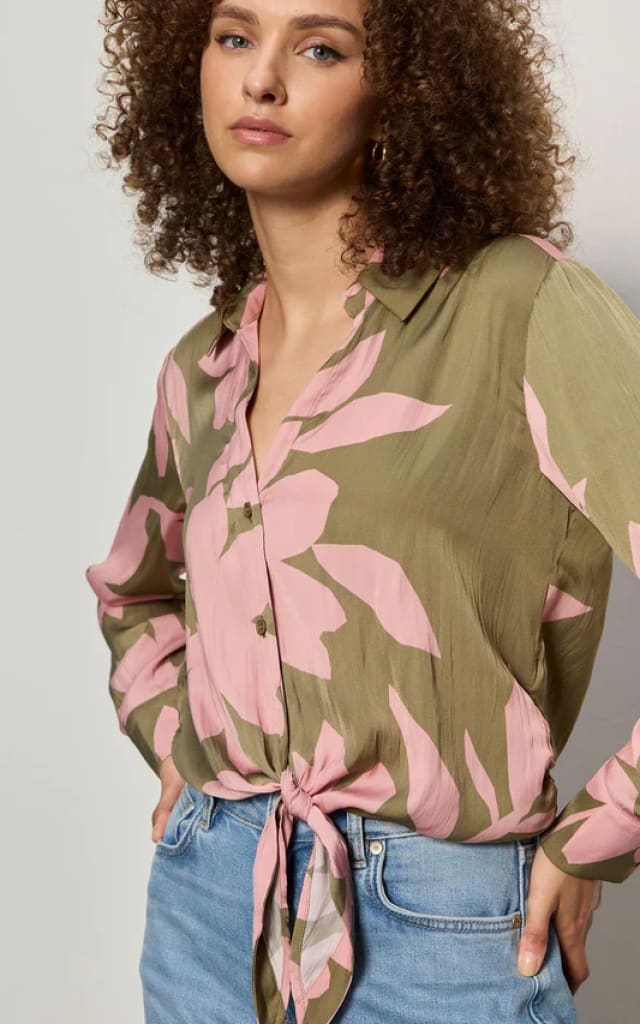 Sanctuary- Lover Tie Blouse in Pink Silhouette - Blouses &