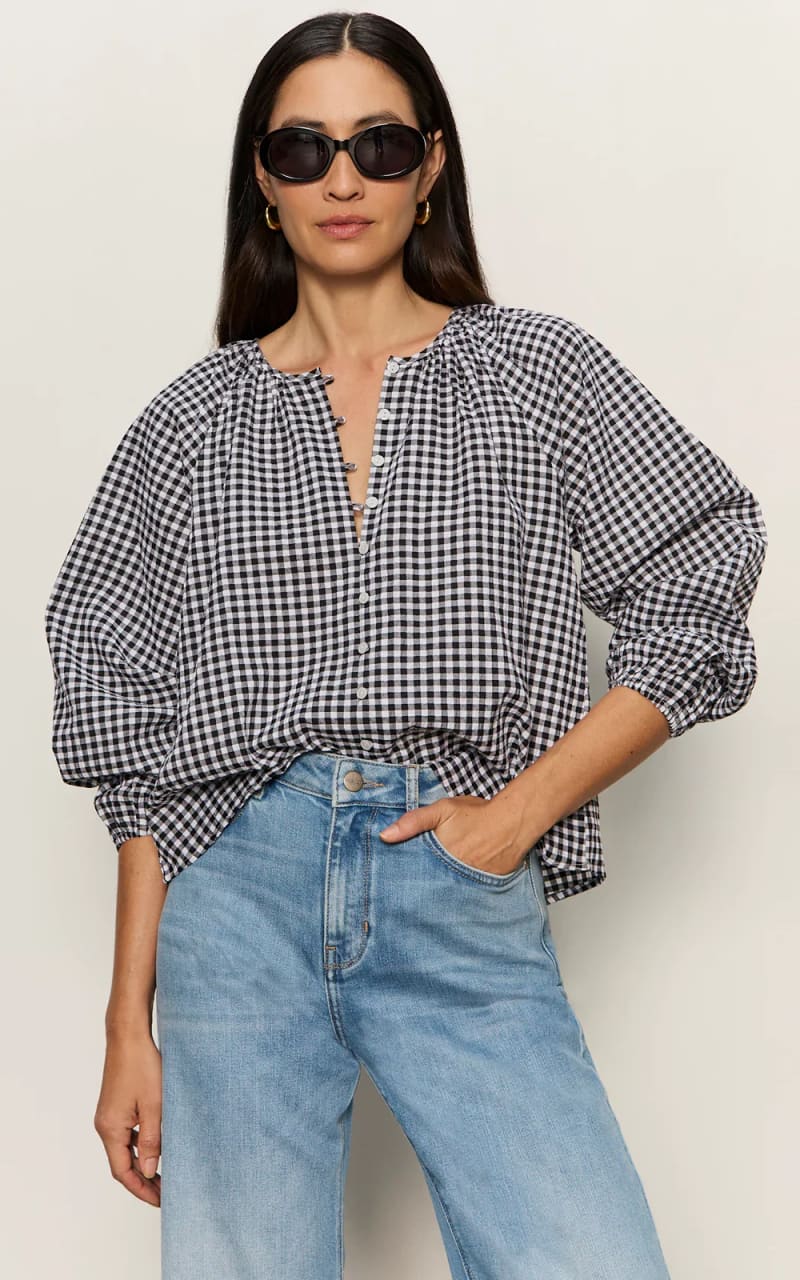 Sanctuary- Perfect Gingham Button Blouse - Blouses & Tops