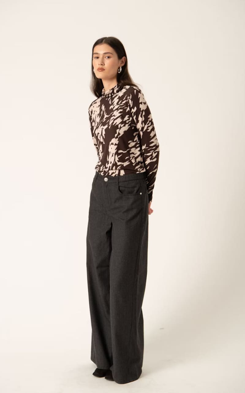 Soaked In Luxury- Hanadi Rollneck Shirt in Chocolate Torte