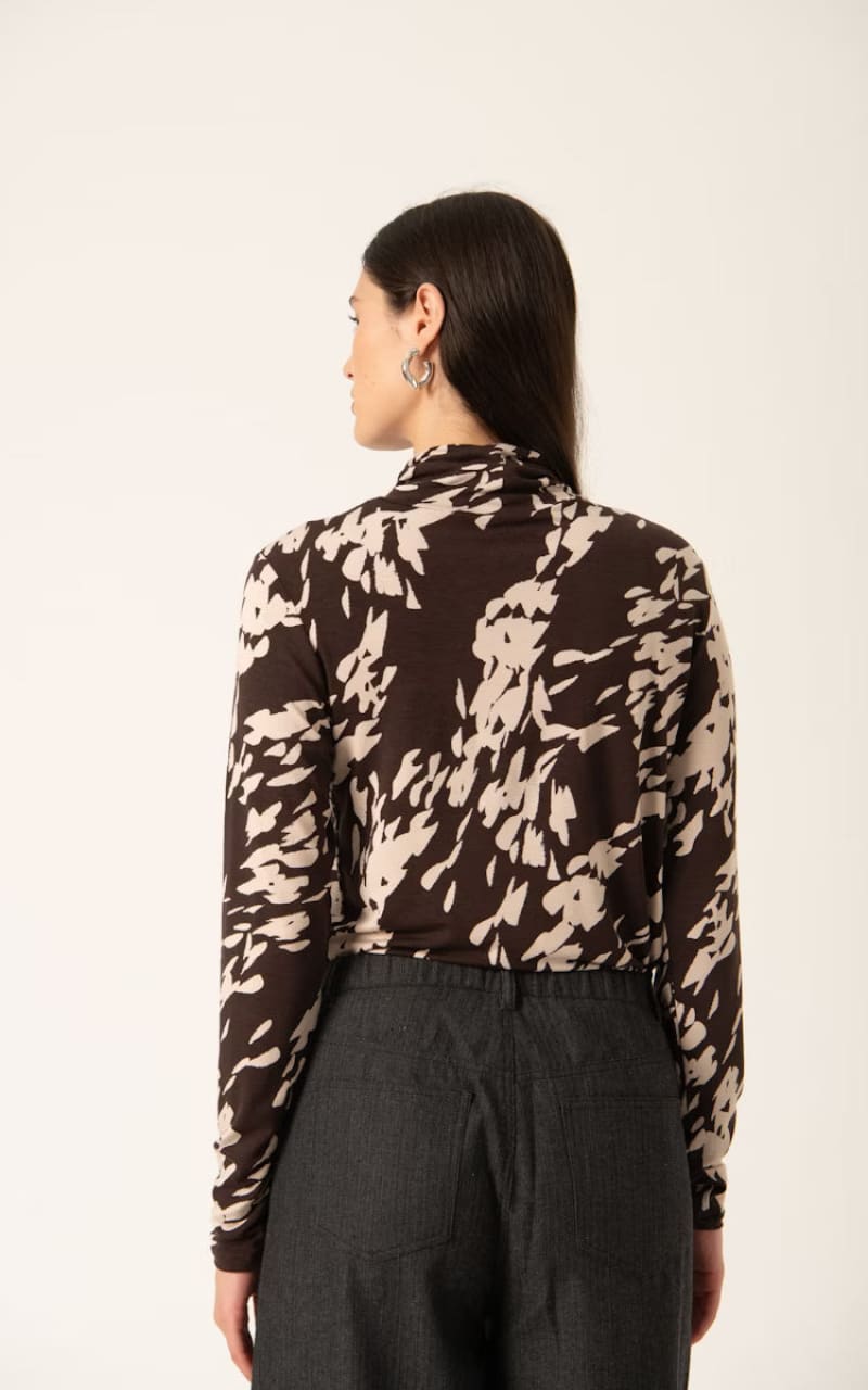 Soaked In Luxury- Hanadi Rollneck Shirt in Chocolate Torte