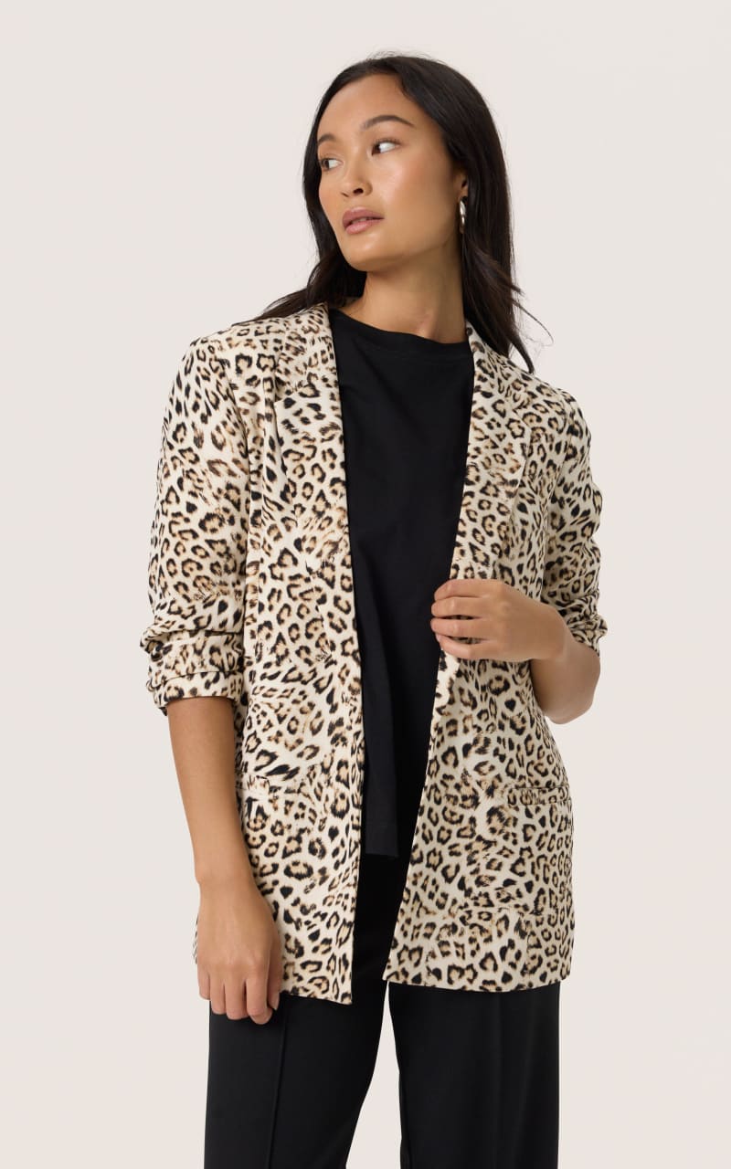 Soaked In Luxury- Shirley Blazer in Leopard Print - BLAZER
