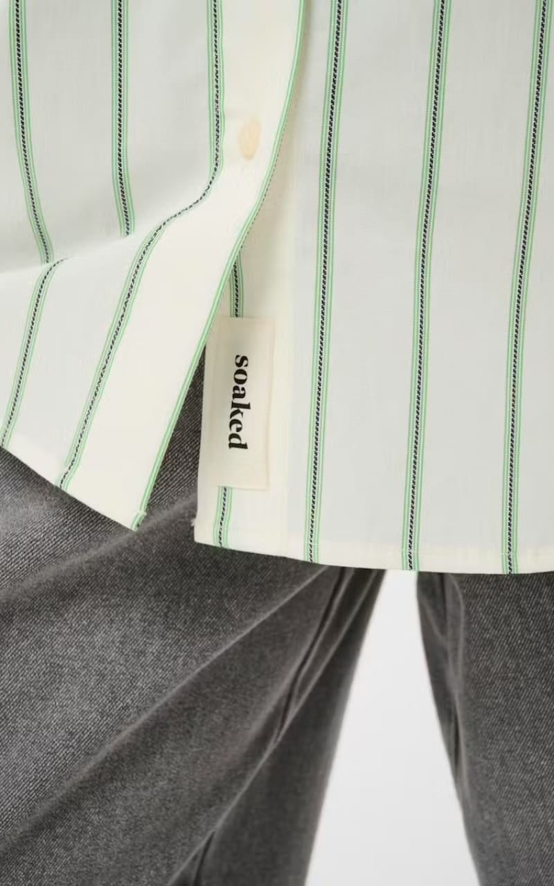 Soaked In Luxury- Noelle Striped Blouse in Vibrant Green