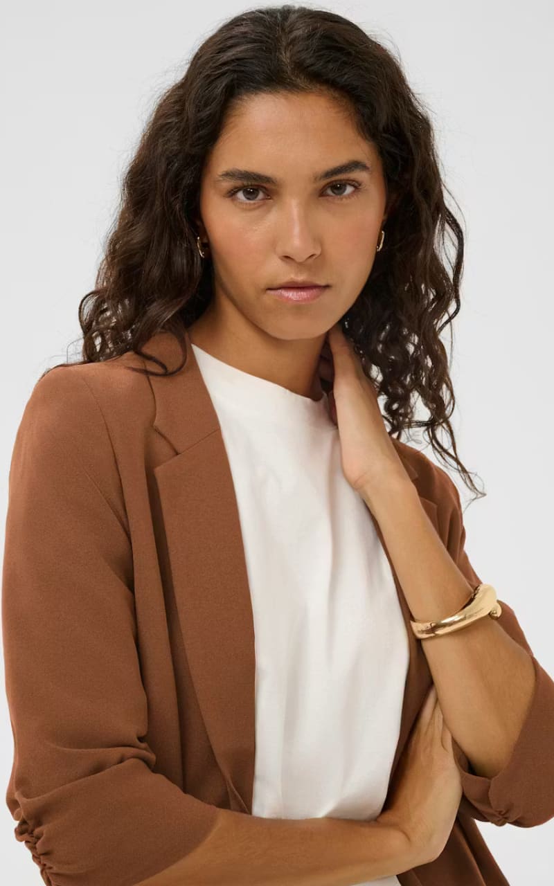 Soaked In Luxury- Shirley Blazer in Cappuccino - BLAZER