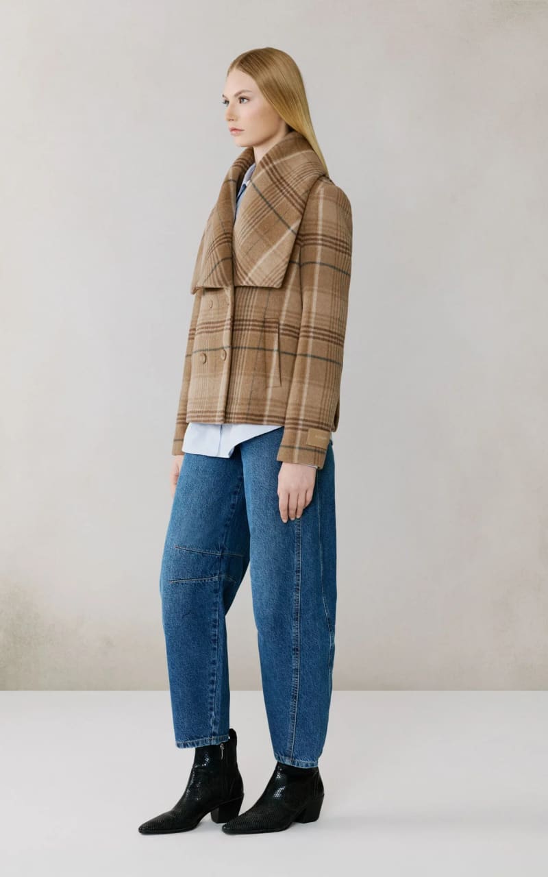 Soia & Kyo- Tala-P Double Breasted Wool Coat in Teak