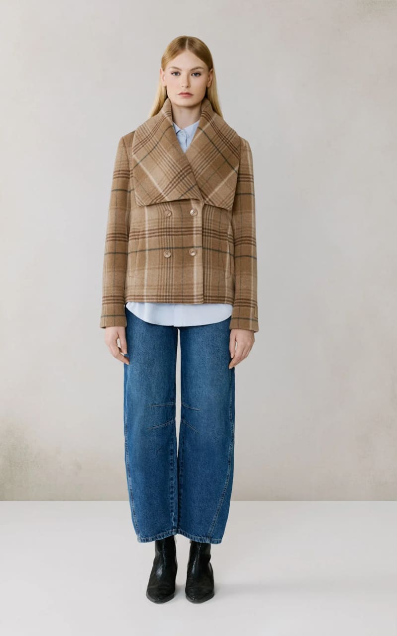 Soia & Kyo- Tala-P Double Breasted Wool Coat in Teak