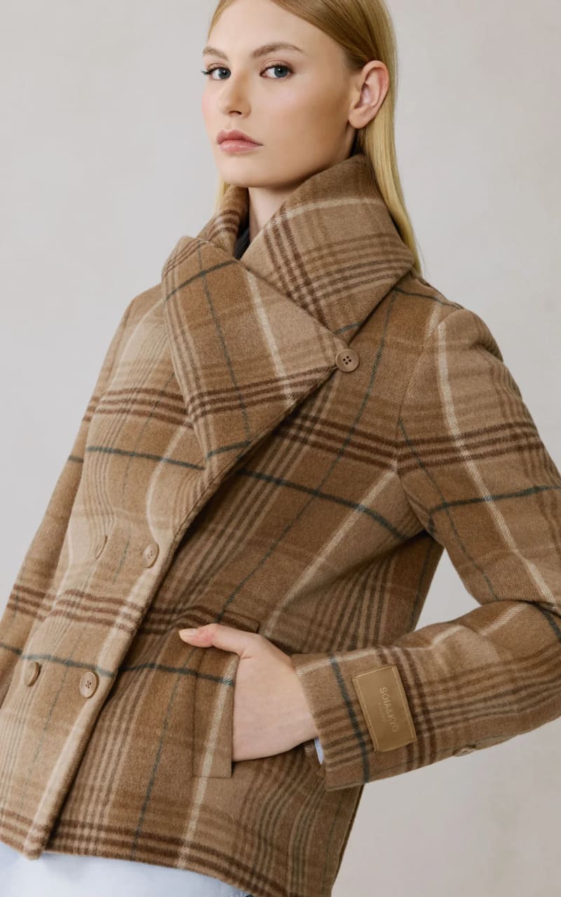Soia & Kyo- Tala-P Double Breasted Wool Coat in Teak