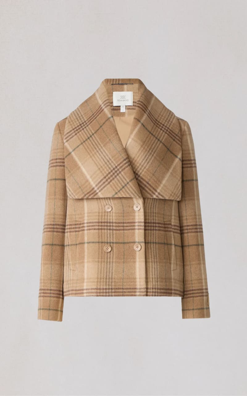 Soia & Kyo- Tala-P Double Breasted Wool Coat in Teak