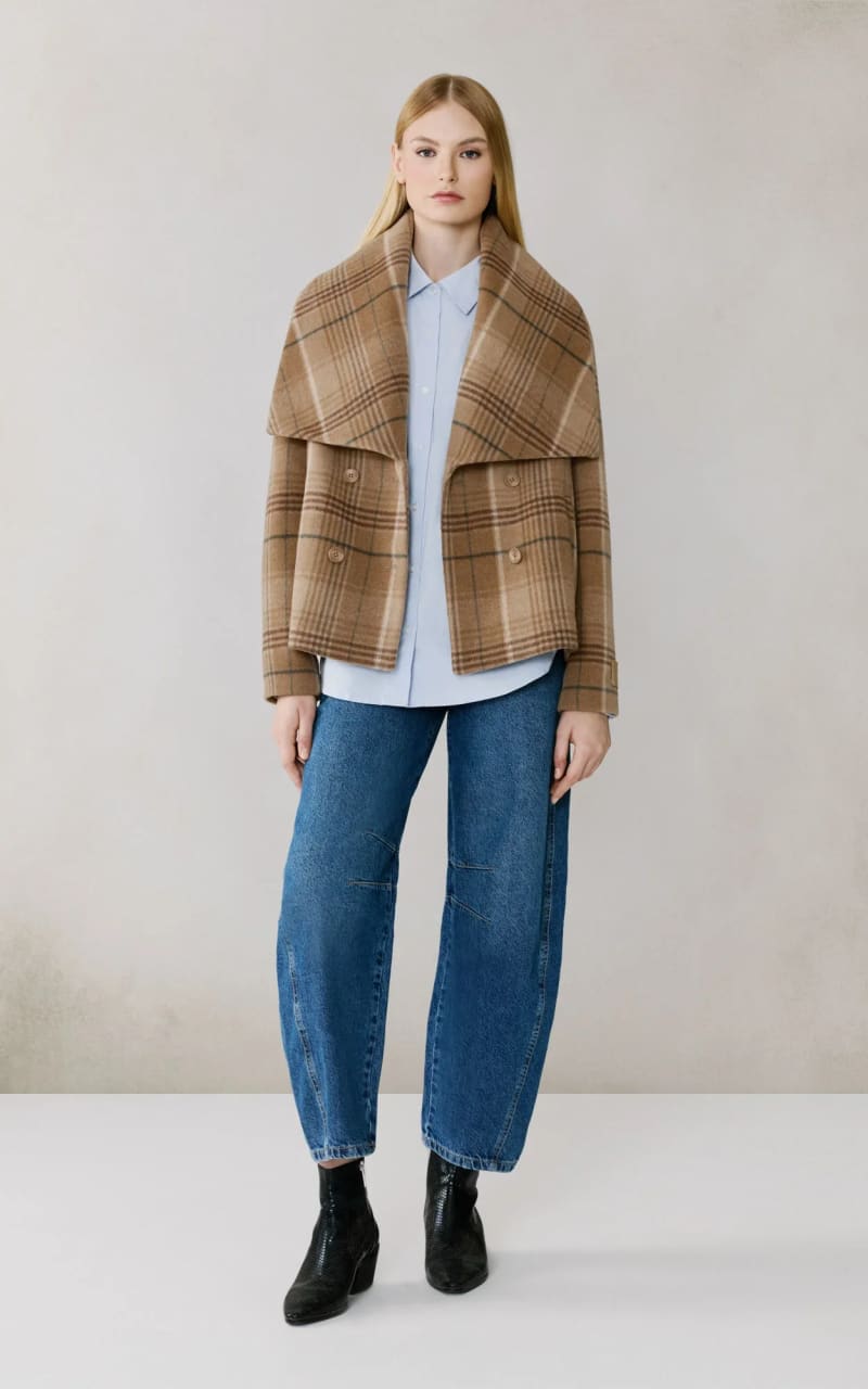 Soia & Kyo- Tala-P Double Breasted Wool Coat in Teak