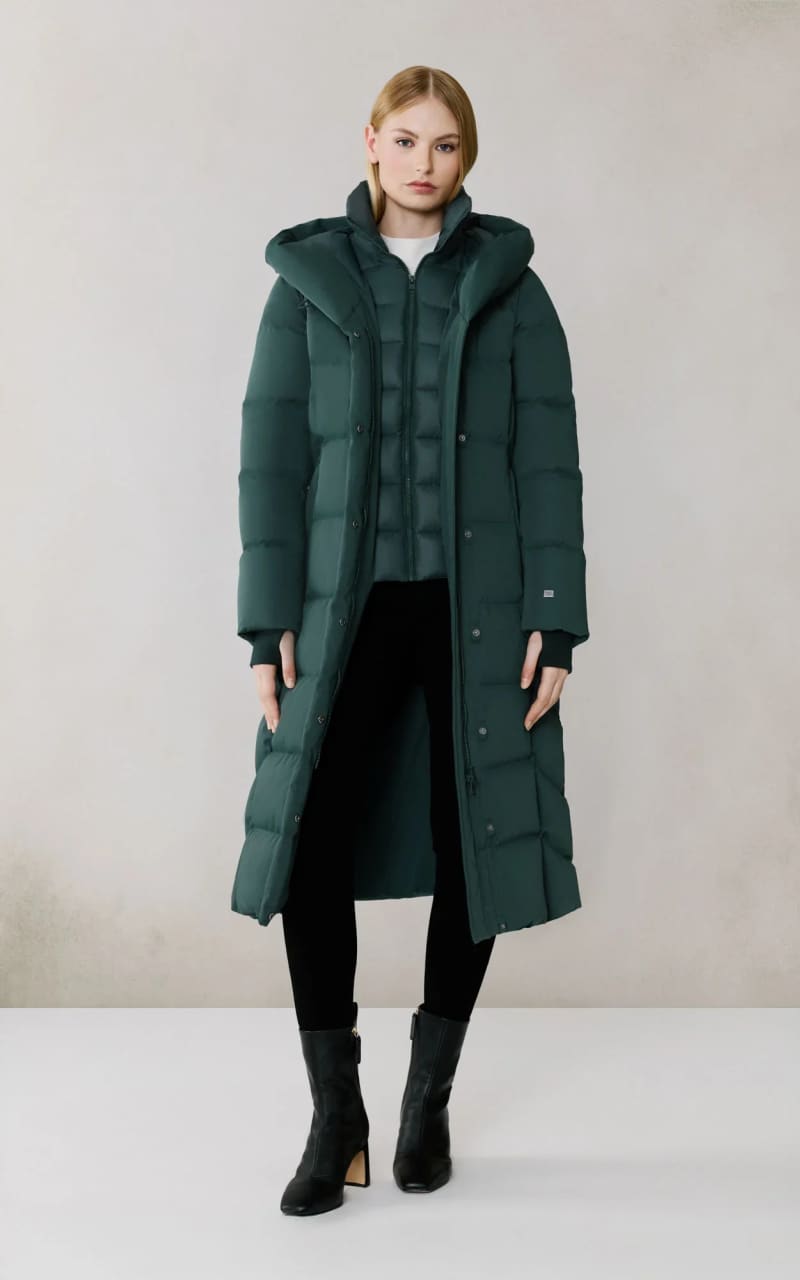 Soia & Kyo- Talyse-C Maxi Down Coat in Midnight Forest