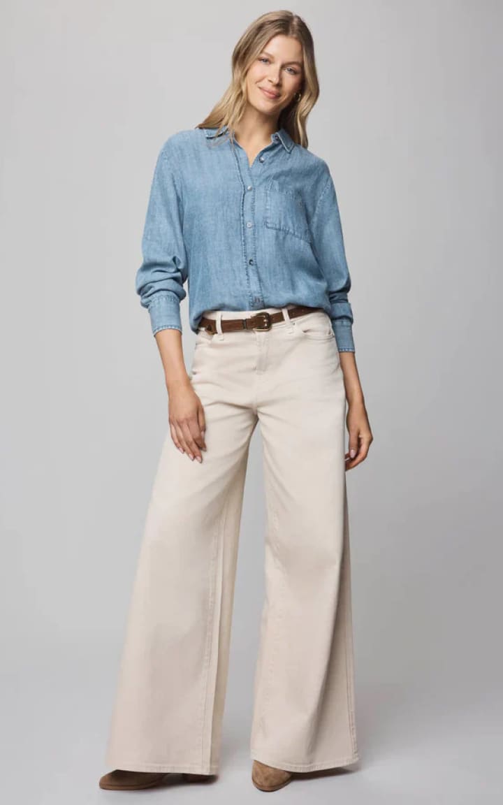 Splendid Reese Buttoned Shirt in Indigo Blouses & Tops