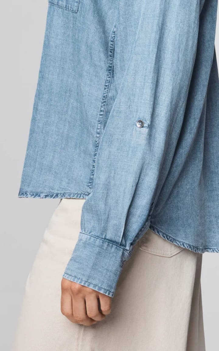 Splendid Reese Buttoned Shirt in Indigo Blouses & Tops