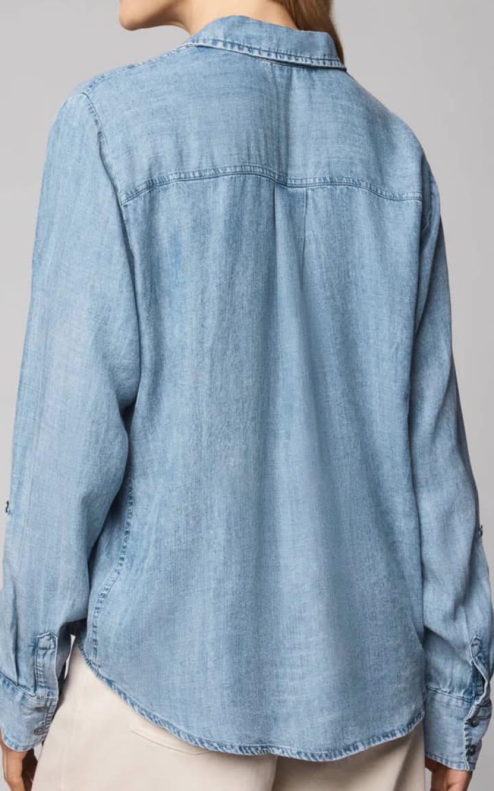 Splendid Reese Buttoned Shirt in Indigo Blouses & Tops