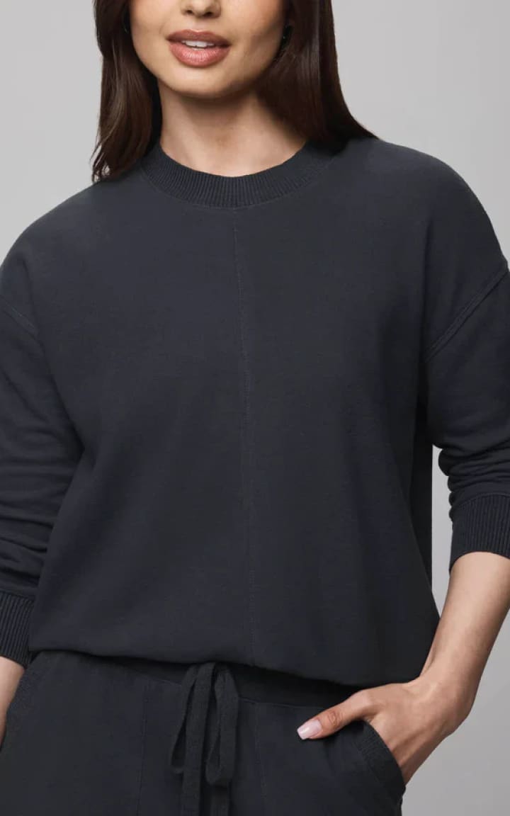 Splendid Winslow Crewneck Pullover in Lead SWEATER &