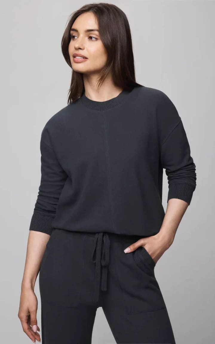 Splendid Winslow Crewneck Pullover in Lead SWEATER &