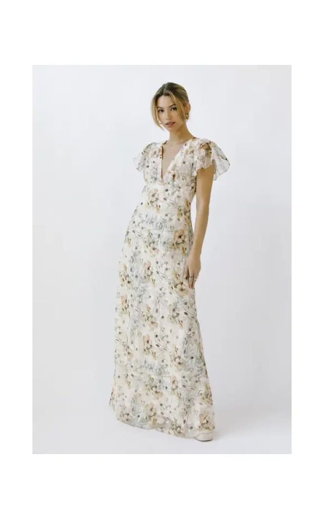 Storia - Realistic Floral Fitted Maxi Dress - Dresses
