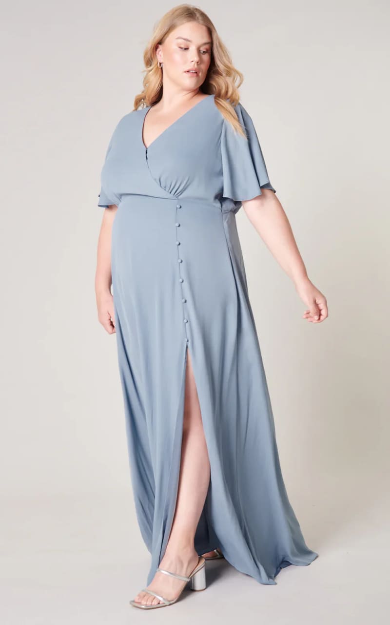 Sugarlips- Everlasting Surplice Flutter Sleeve Maxi Dress