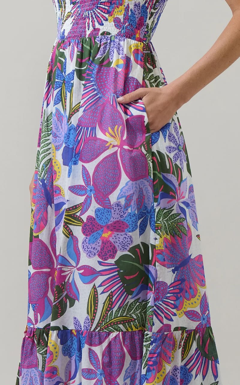 Sugarlips- Evren Tropics Tayla Smocked Maxi Dress - DRESS