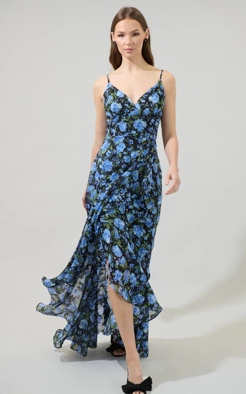 Sugarlips- Lyssa Floral Doris Ruffle Maxi Dress - DRESS