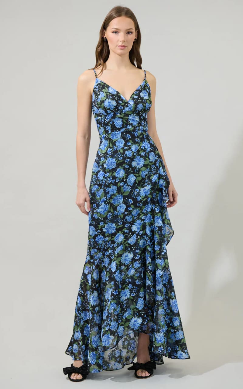 Sugarlips- Lyssa Floral Doris Ruffle Maxi Dress - DRESS