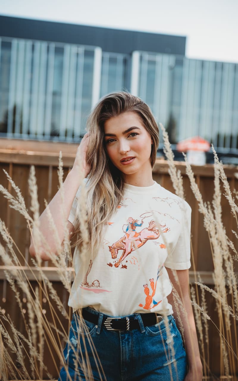 Sweet Claire- Cowgirl Collage Crop Tee - T-SHIRT & TANK