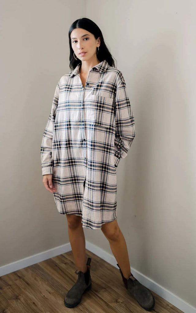 The Roster- Erika Flannel Shirt Dress