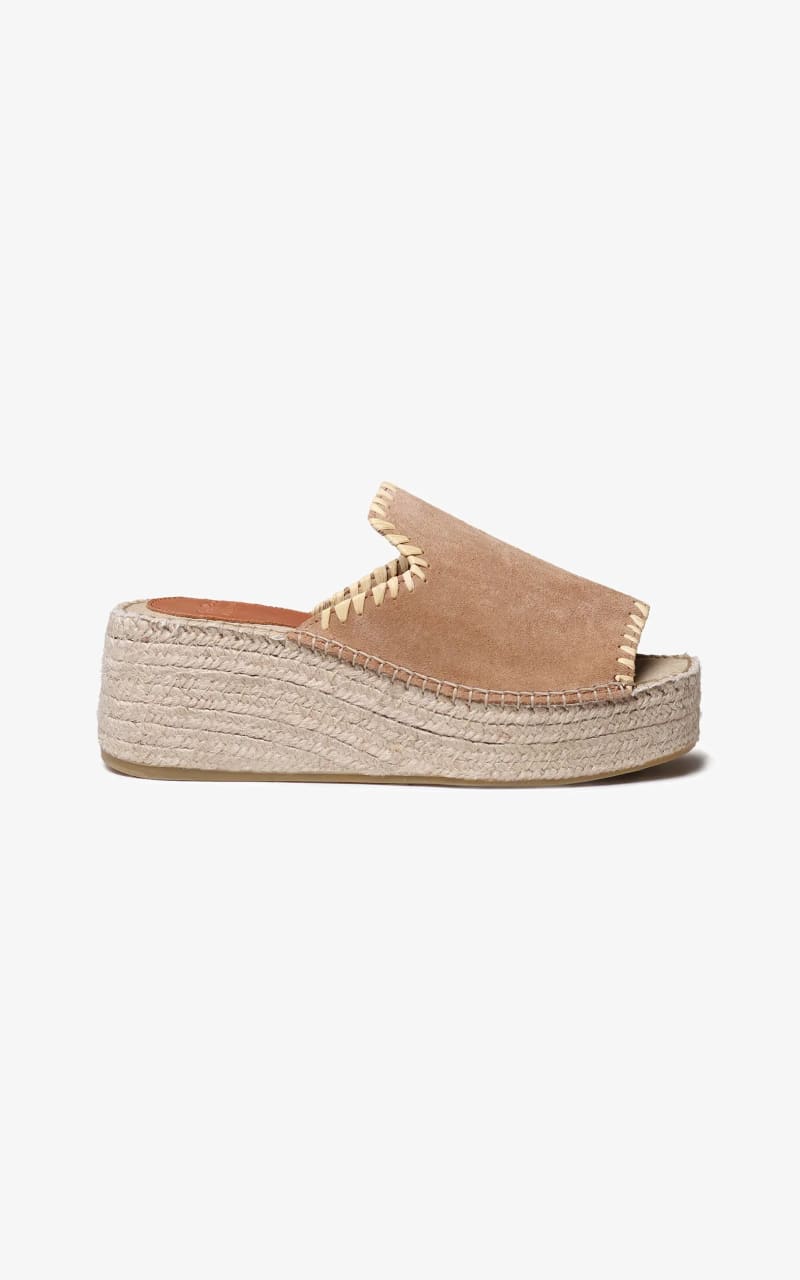 Toni Pons- Ilenia Split Wedge Sandal in Camel - footwear