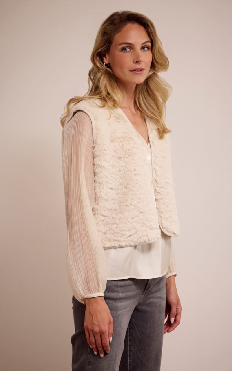 Tramontana Faux Fur Vest in Stone JACKET