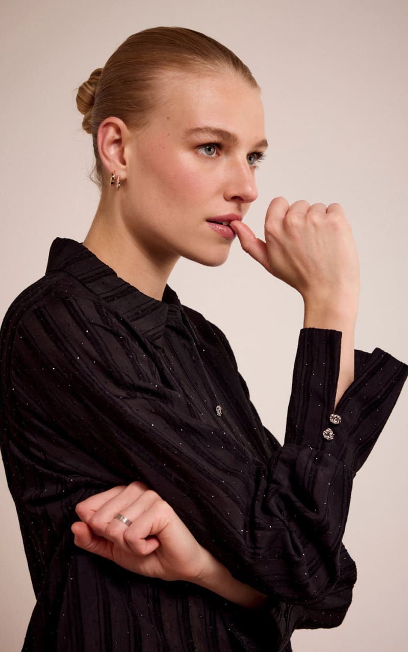 Tramontana- Rhinestone Blouse - Blouses & Tops