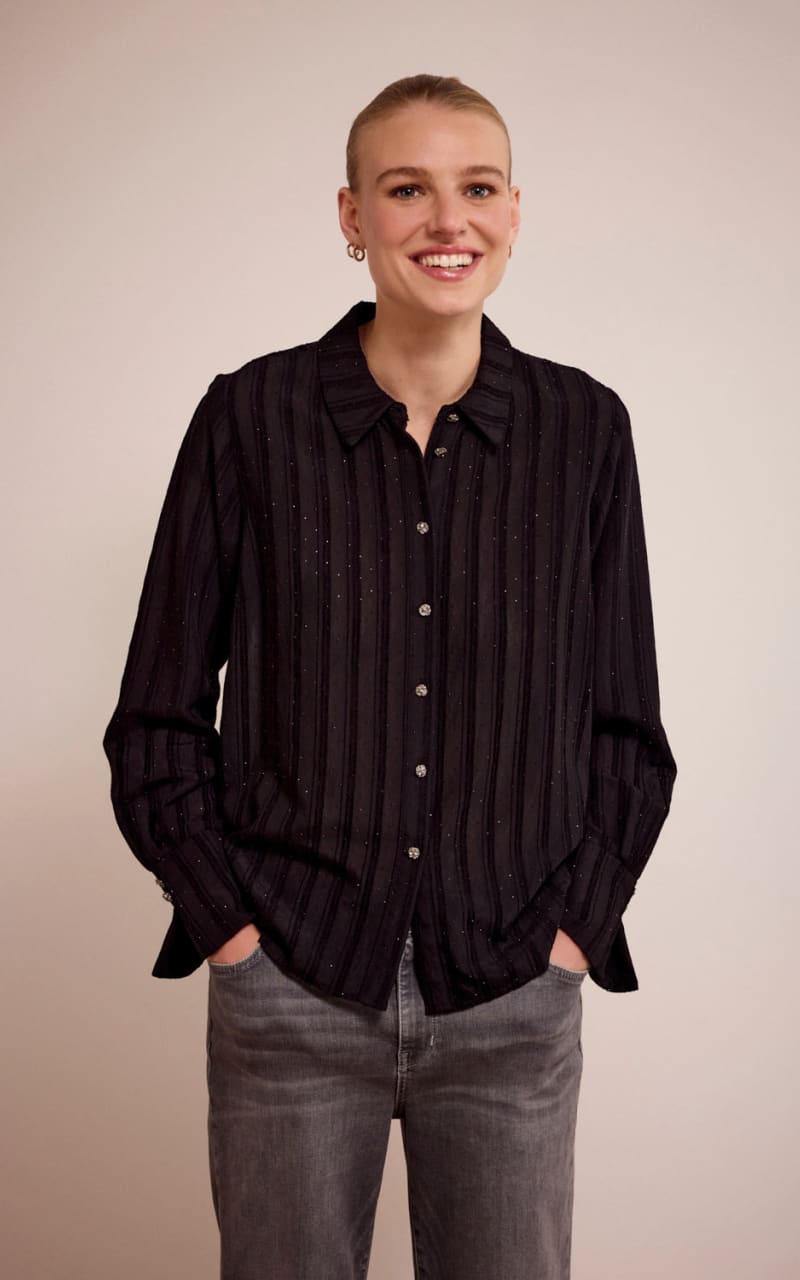 Tramontana- Rhinestone Blouse - Blouses & Tops
