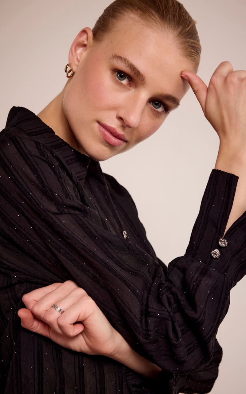 Tramontana- Rhinestone Blouse - Blouses & Tops