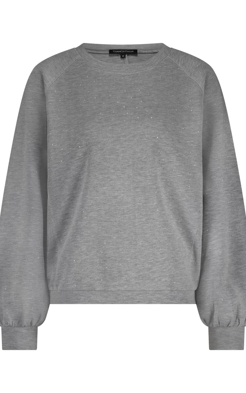 Tramontana - Rhinestones Technical Sweat Jumper in Grey