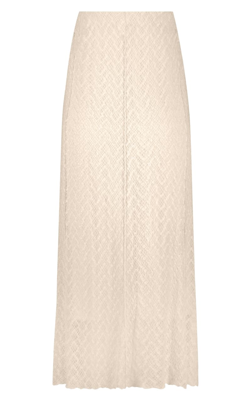 Tramontana Stretch Lace Skirt in Stone