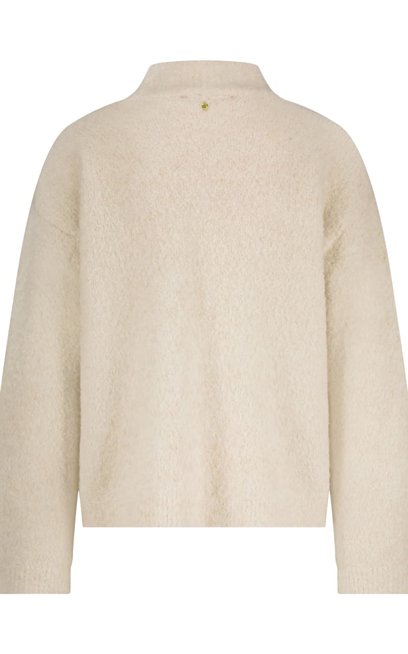 Tramontana- Turtleneck Boucle Sweater in Stone - SWEATER &