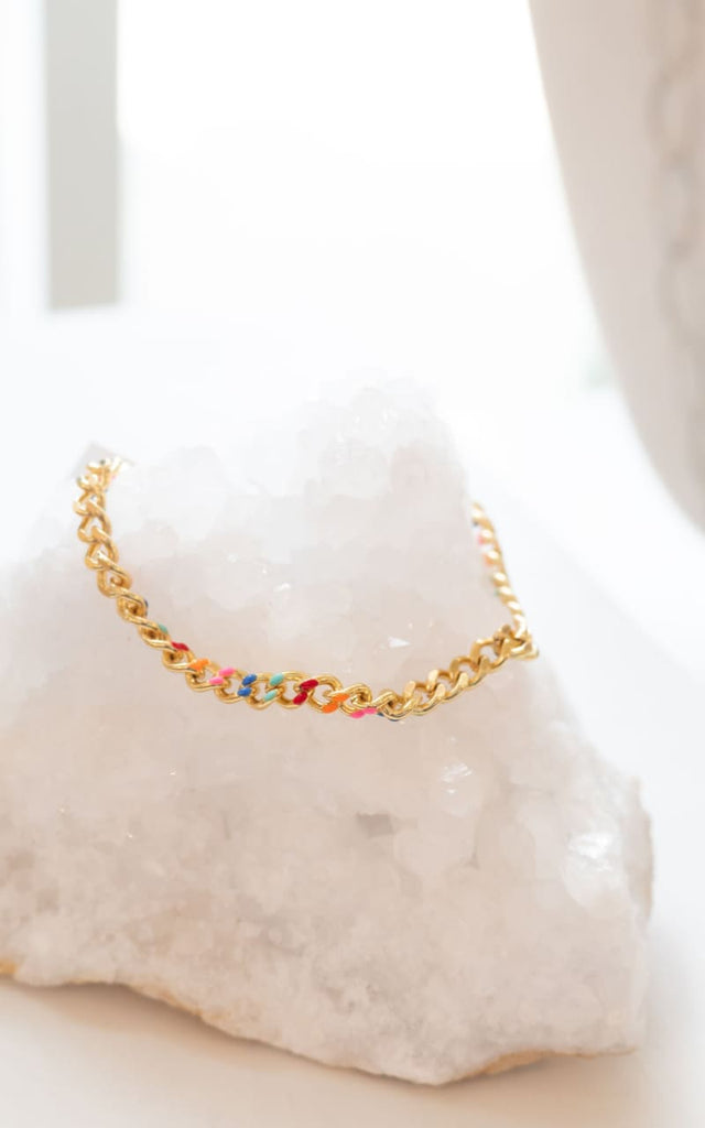 Twisted Baubles - Enamel Link Bracelet - jewelry