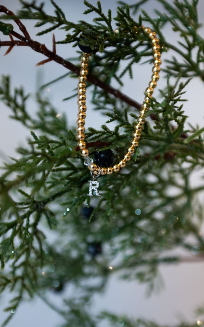 Twisted Baubles- Initial Pave Svarowski Gold Plated