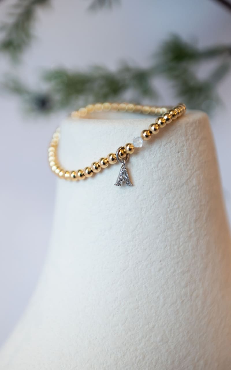 Twisted Baubles- Initial Pave Svarowski Gold Plated