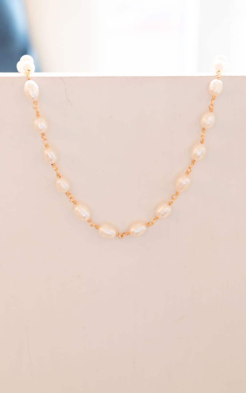 Twisted Baubles - Natural Pearl Necklace - jewelry