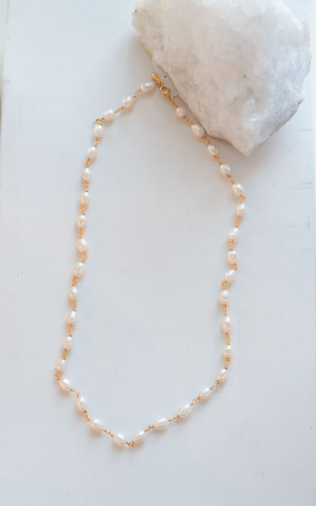 Twisted Baubles - Natural Pearl Necklace - jewelry