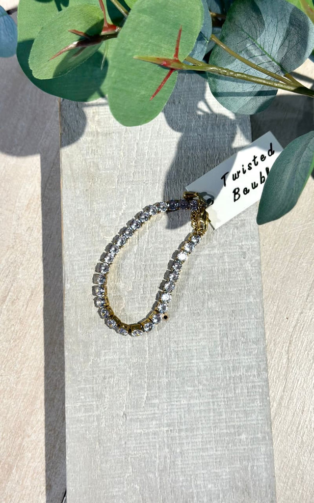 Twisted Baubles- Cubic Stones Tennis Bracelet - jewelry
