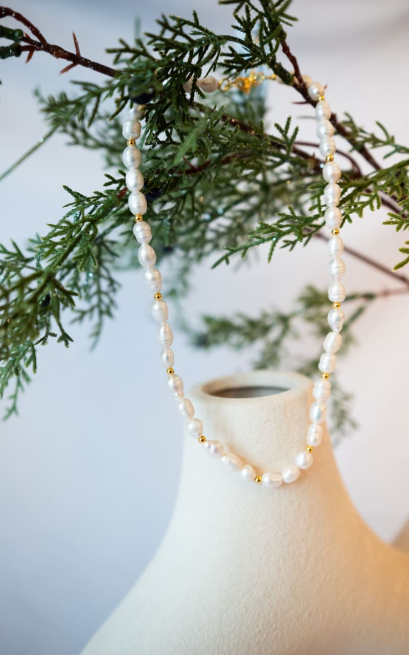 Twisted Baubles - Natural Pearls Necklace - ACCESSORIES