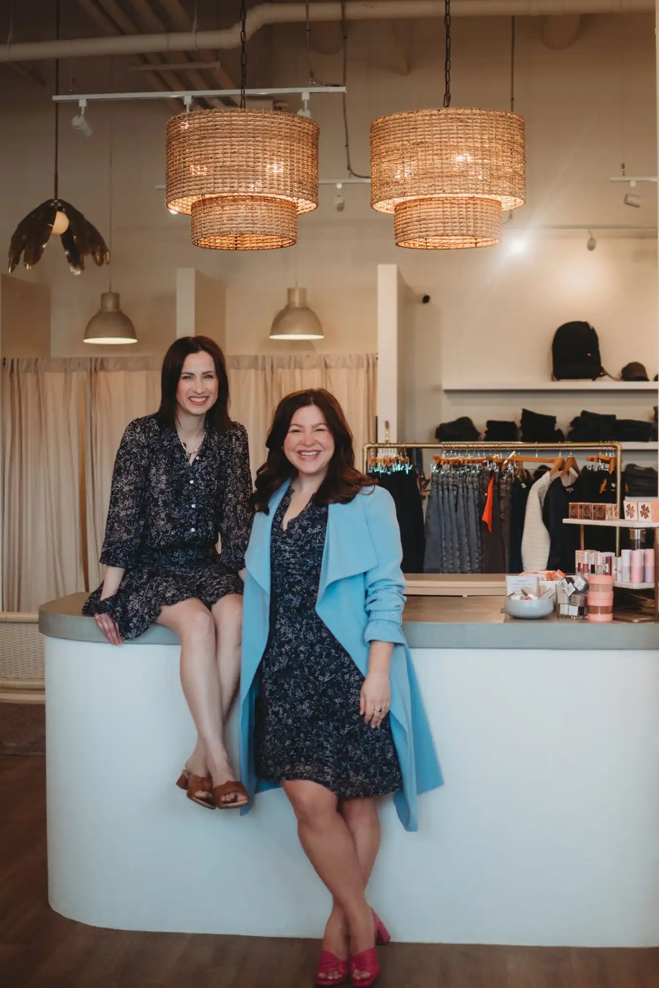 Two women in a boutique.