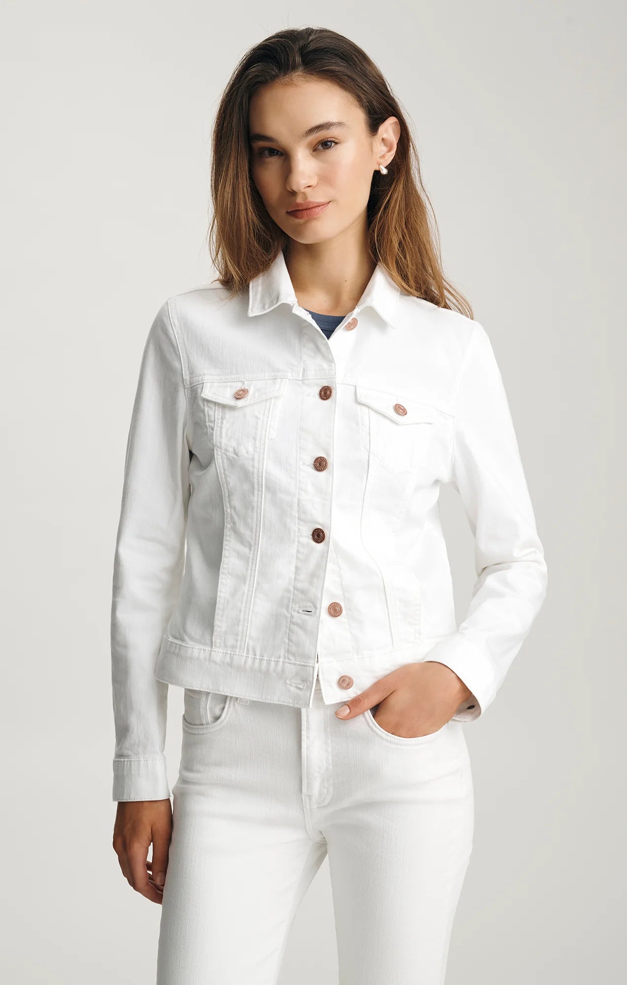 Mavi- Samantha Denim Jacket in White Flex