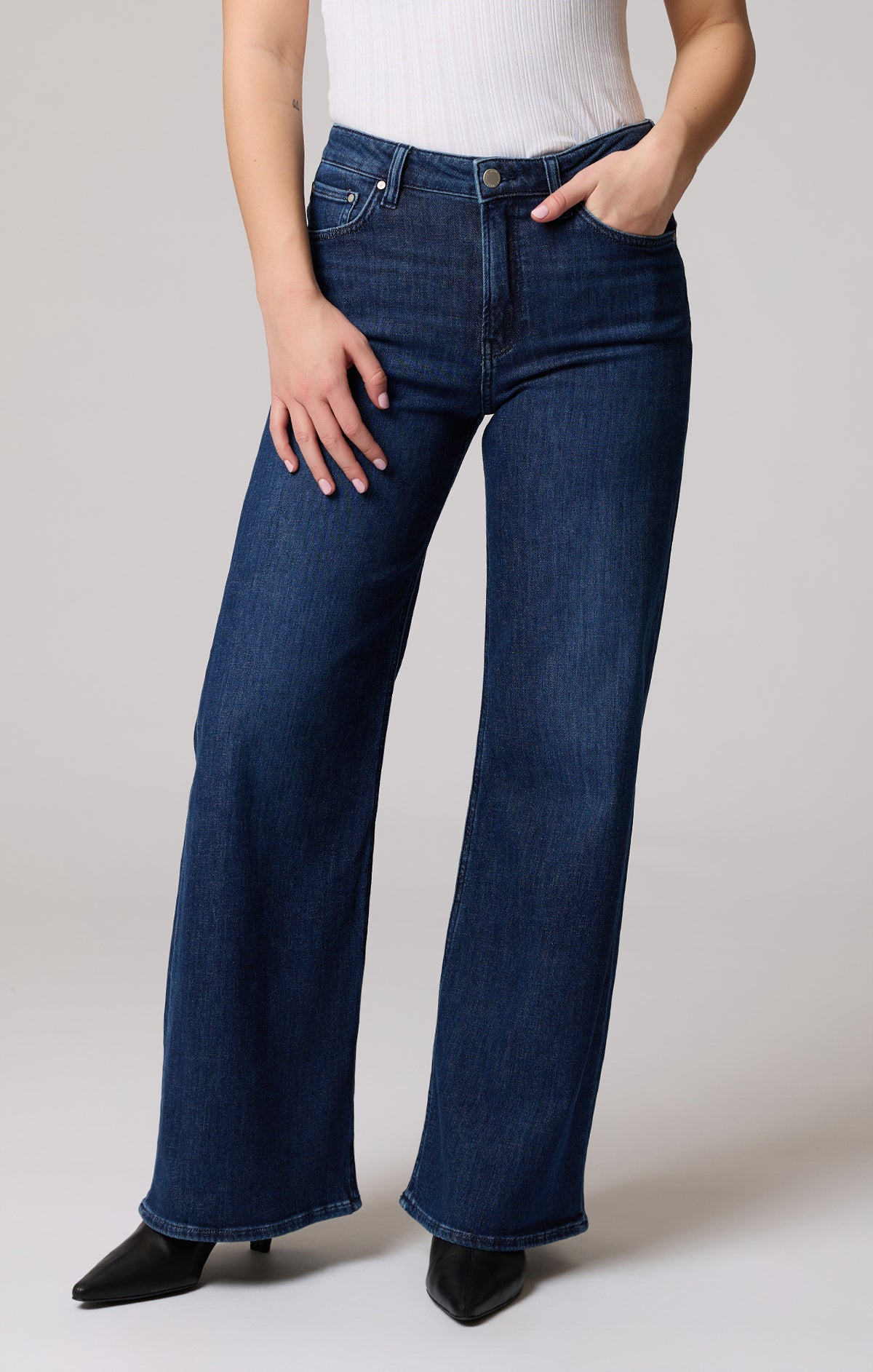 Mavi- Florida Mid Rise Wide Leg Jeans in Deep Cashmere Lite 32" Inseam