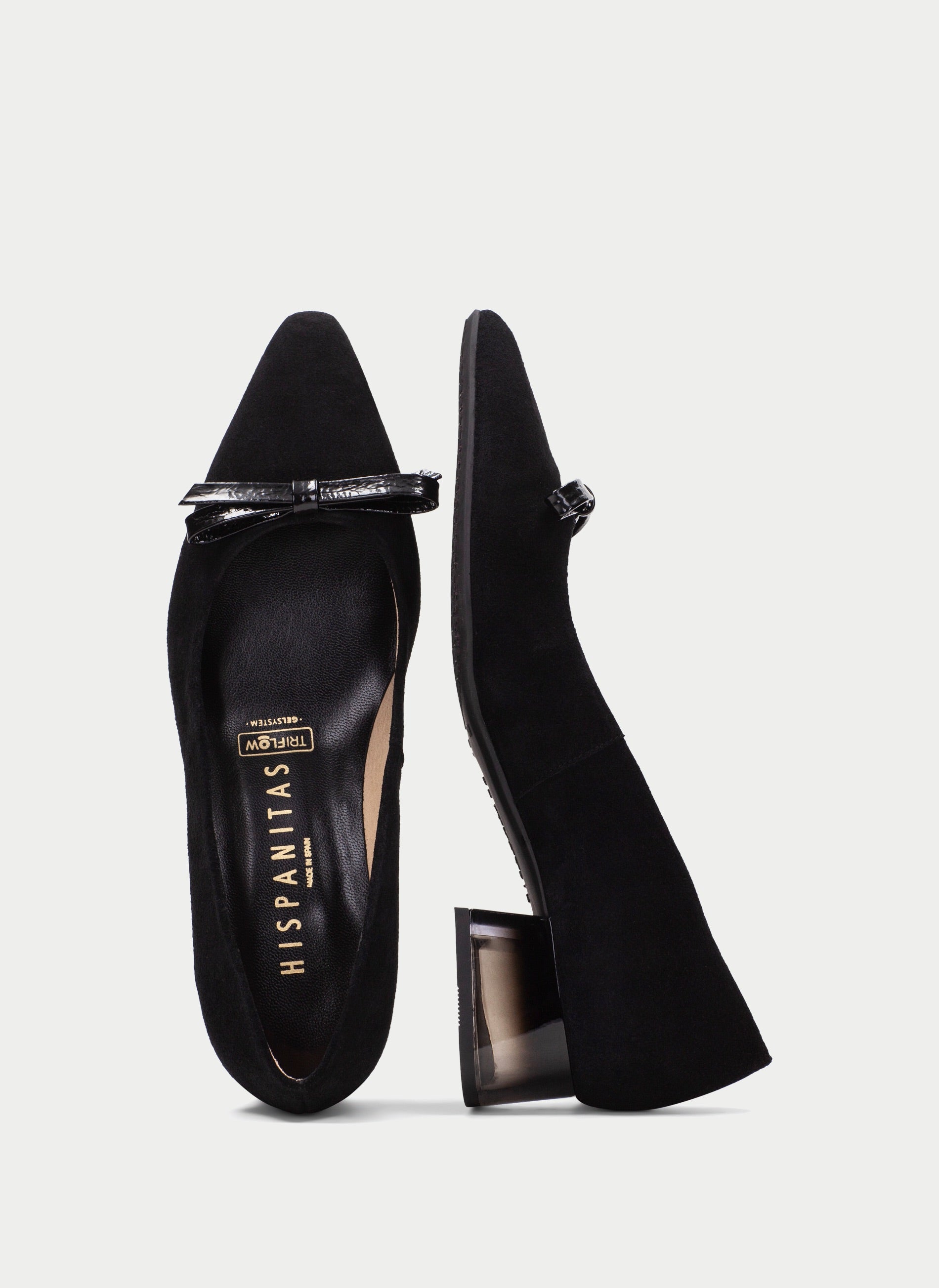 Hispanitas- Sahara Bow Velour Flat in Black