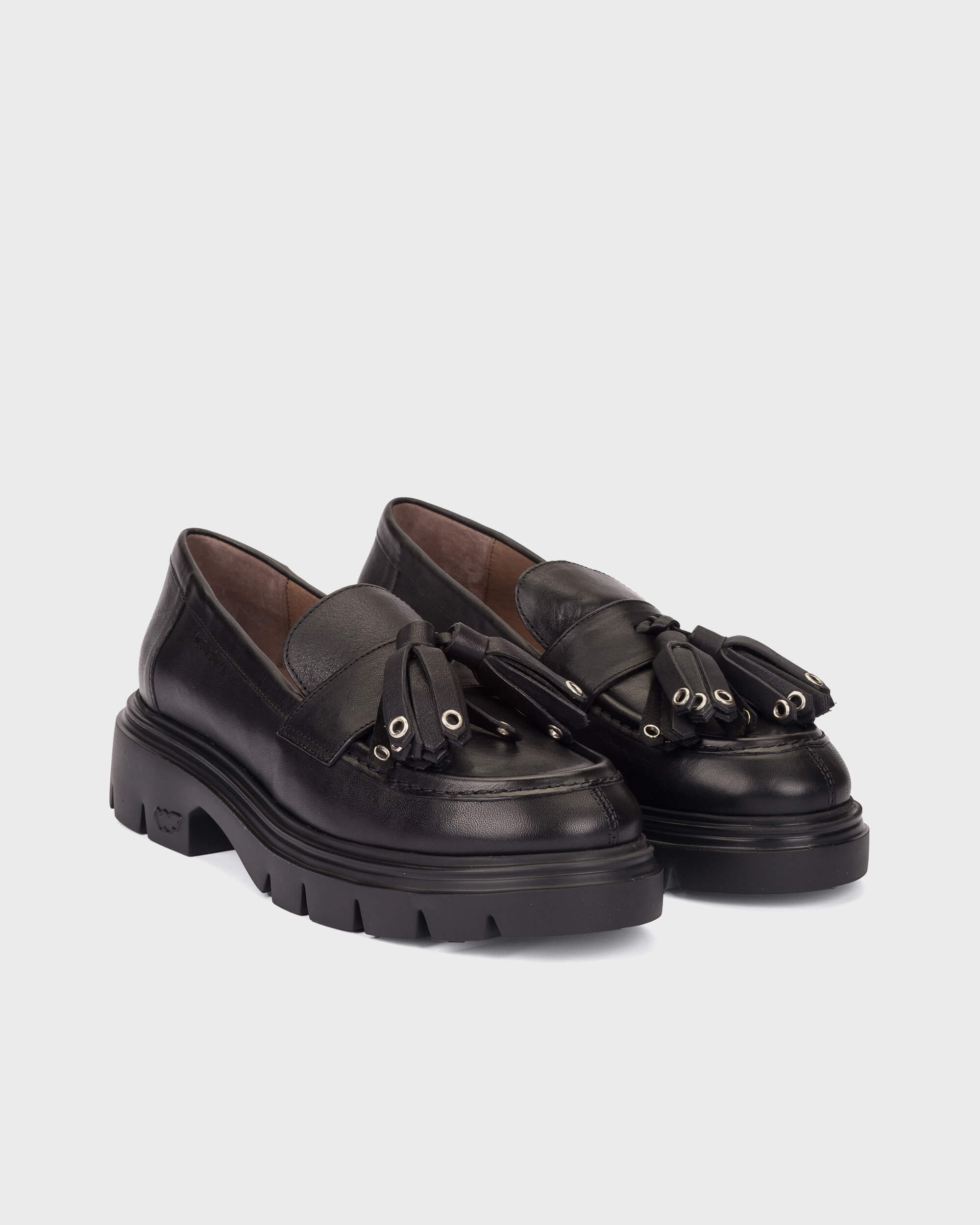 Wonders- Leather Tassel Loafer in Bulut Negro