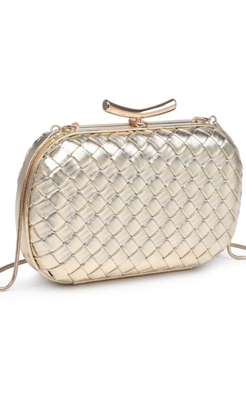 Urban Expression- Allison Weaved Evening Bag in Gold - &
