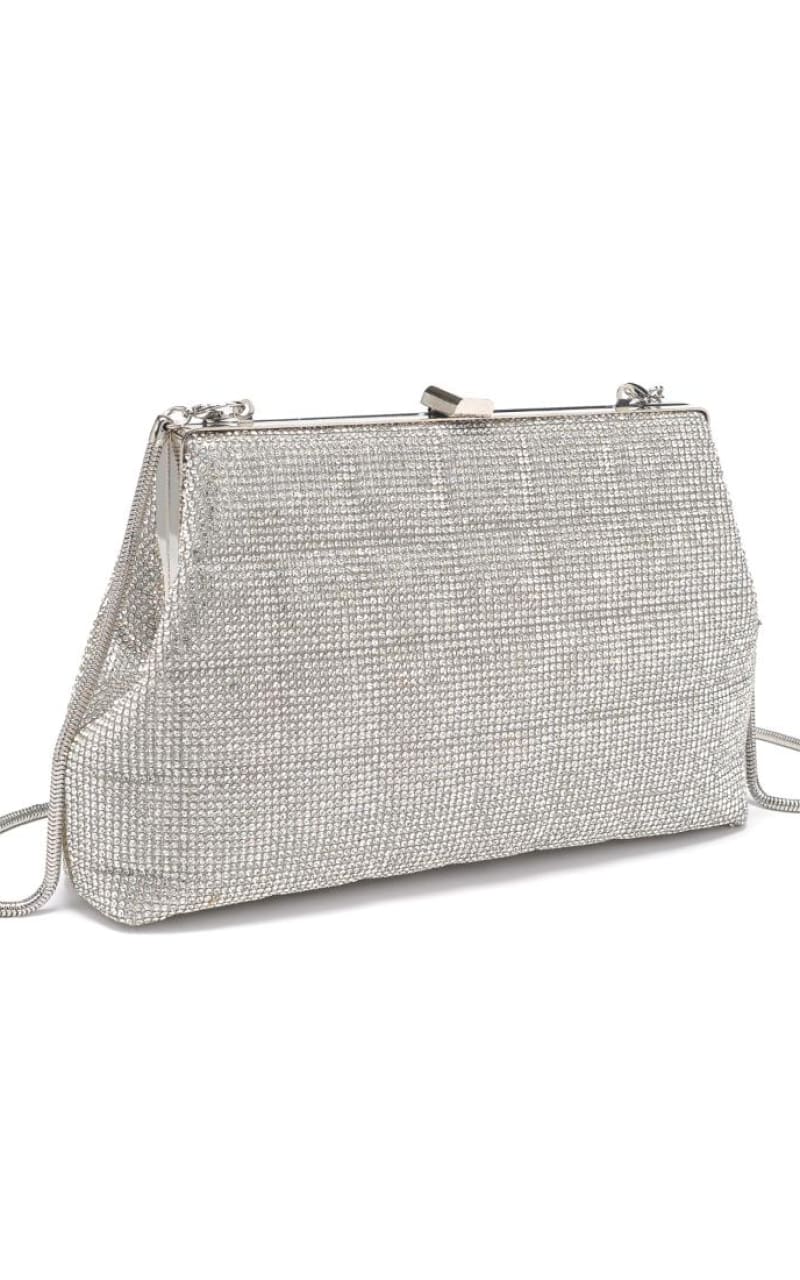Urban Expression- Karla Rhinestones Evening Bag - Silver