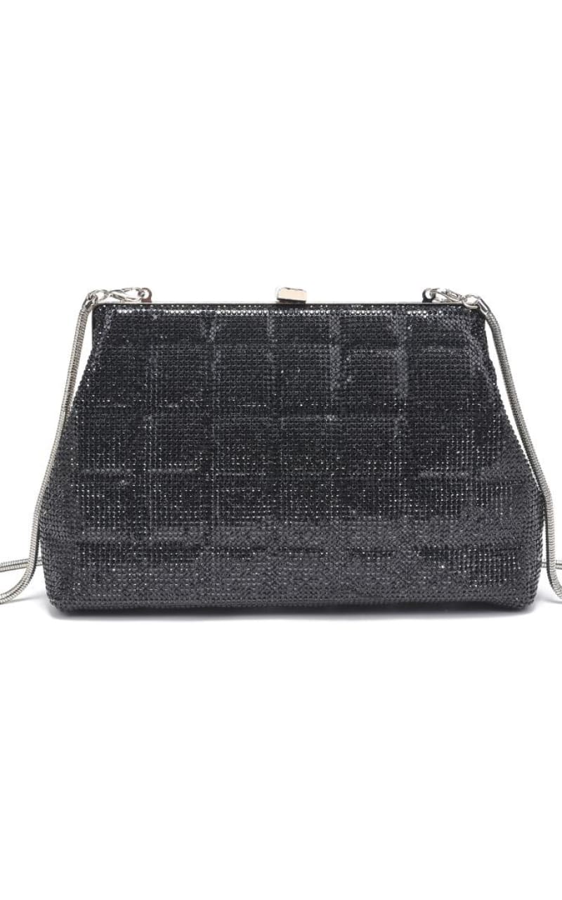 Urban Expression- Karla Rhinestones Evening Bag - Black - &