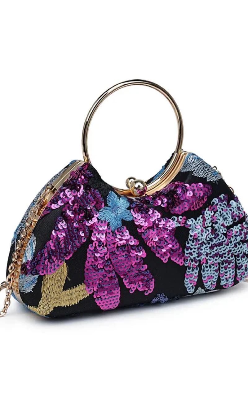 Urban Expression- Phoebe Sequined Evening Bag - Black - &